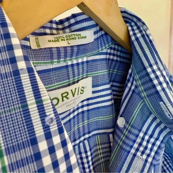 ORVIS Men's Long-Sleeve Plaid Button-Up Shirt Multicolor Size L Casual - Picture 6 of 10